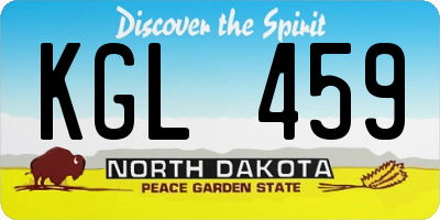 ND license plate KGL459