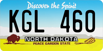 ND license plate KGL460