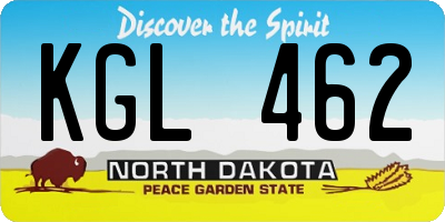 ND license plate KGL462