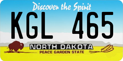 ND license plate KGL465