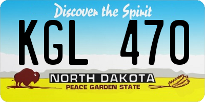ND license plate KGL470