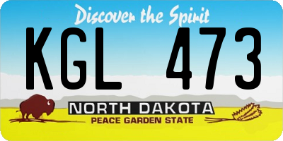 ND license plate KGL473