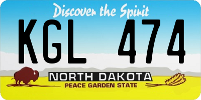 ND license plate KGL474