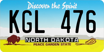 ND license plate KGL476