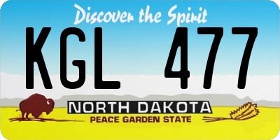 ND license plate KGL477