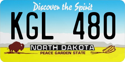 ND license plate KGL480