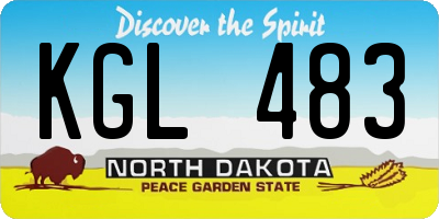 ND license plate KGL483
