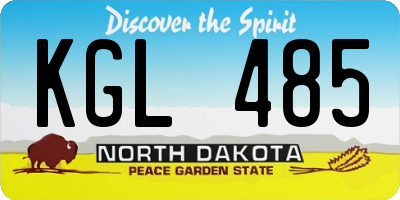 ND license plate KGL485