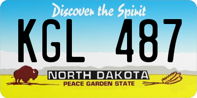ND license plate KGL487