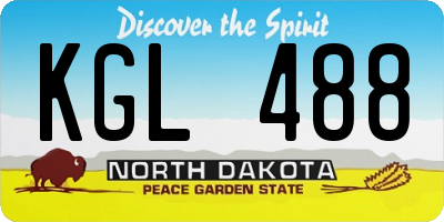 ND license plate KGL488
