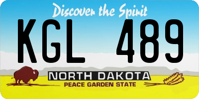 ND license plate KGL489