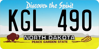 ND license plate KGL490