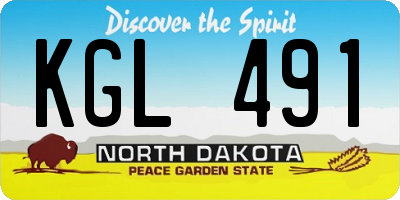 ND license plate KGL491