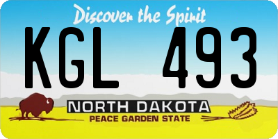 ND license plate KGL493