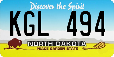 ND license plate KGL494