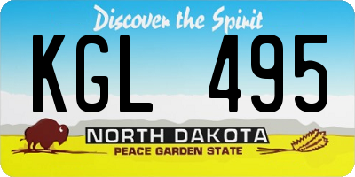 ND license plate KGL495