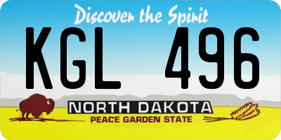 ND license plate KGL496