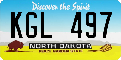 ND license plate KGL497