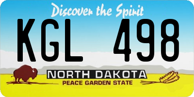 ND license plate KGL498