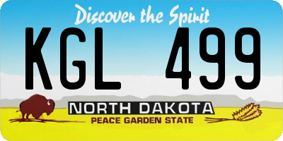 ND license plate KGL499