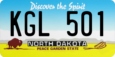 ND license plate KGL501