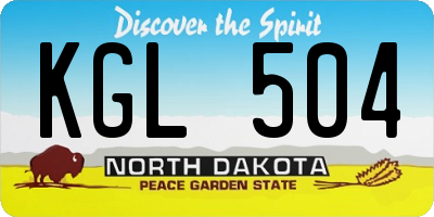 ND license plate KGL504