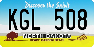 ND license plate KGL508