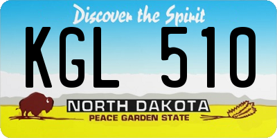 ND license plate KGL510