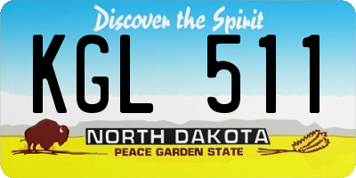 ND license plate KGL511