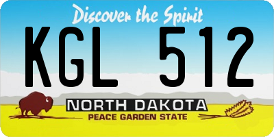 ND license plate KGL512