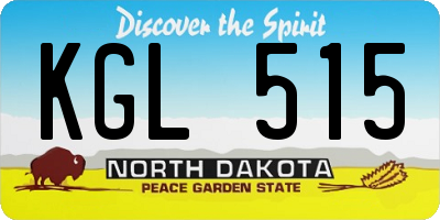 ND license plate KGL515