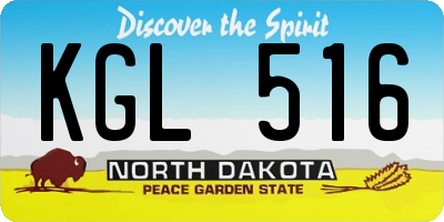 ND license plate KGL516