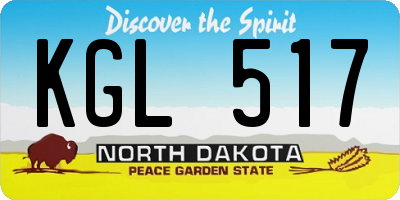 ND license plate KGL517