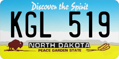 ND license plate KGL519