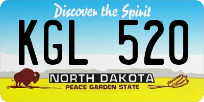 ND license plate KGL520