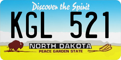 ND license plate KGL521