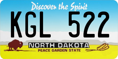 ND license plate KGL522