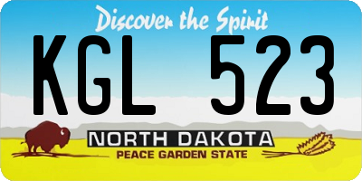 ND license plate KGL523