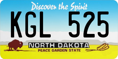 ND license plate KGL525