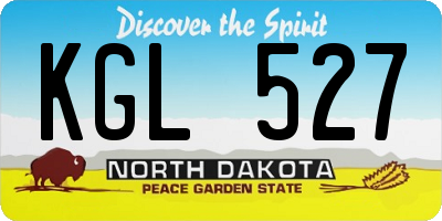 ND license plate KGL527