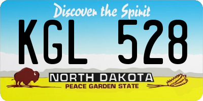 ND license plate KGL528