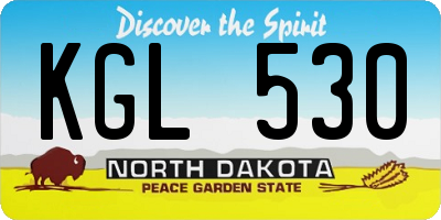 ND license plate KGL530