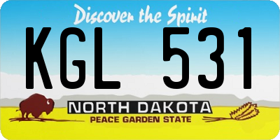 ND license plate KGL531