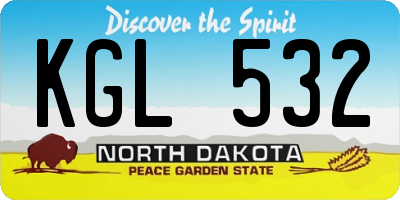 ND license plate KGL532