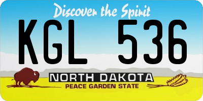 ND license plate KGL536