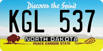 ND license plate KGL537