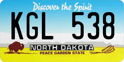 ND license plate KGL538