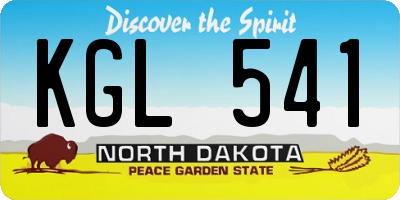ND license plate KGL541