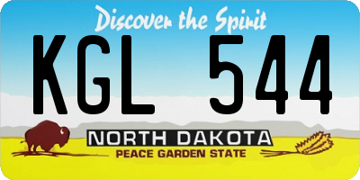 ND license plate KGL544