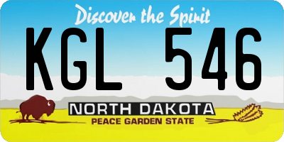 ND license plate KGL546